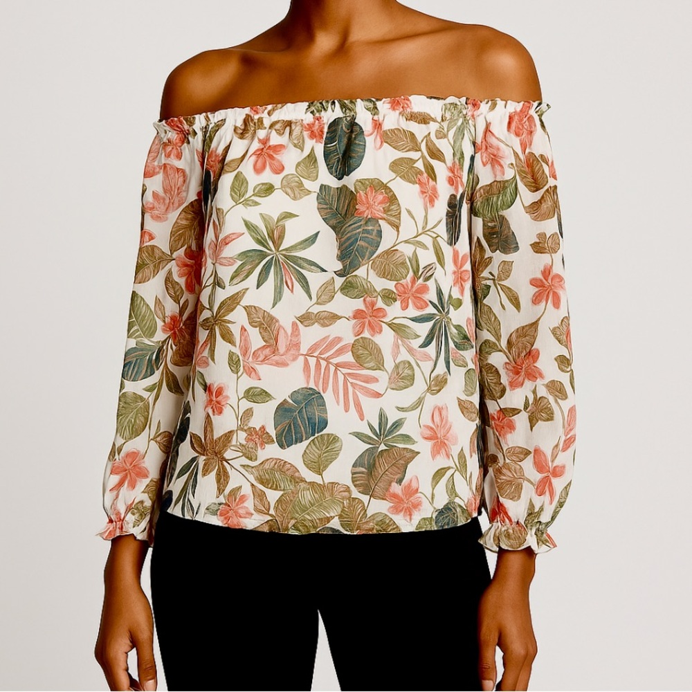 DREW Floral Off-Shoulder Blouse, NEW